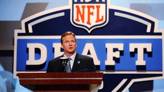 Roger Goodell will start announcing picks at 7 p.m. Thursday when the NFL Draft kicks off.