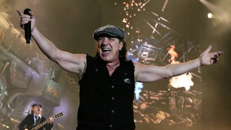 Brian Johnson, ex-lead singer of ACDC, rocking on stage for the last time. 