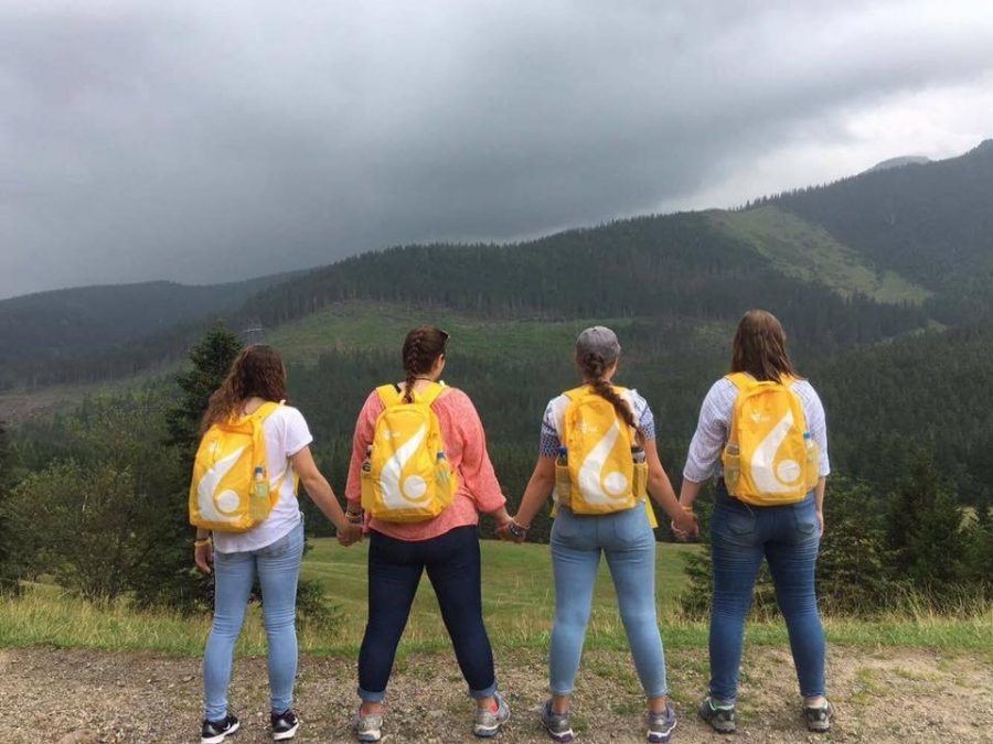 Kaitlin, Gabrielle, and some friends on The Zakopane Tatry mountain 