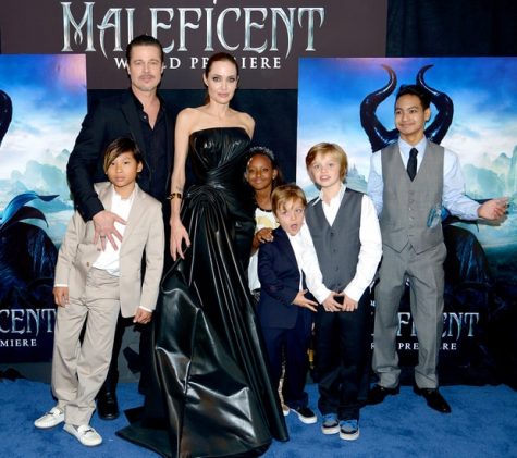 Brad Pitt, Angelina Jolie, and their children at the premiere of Maleficent