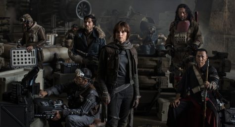 An early promotional poster of the cast of 'Rogue One'