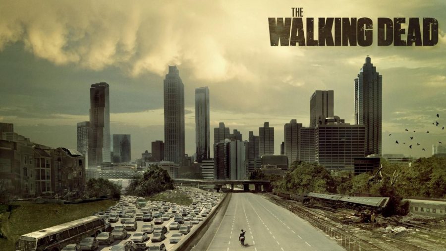 An+eerie+promotional+picture+of+a+deserted+Atlanta%2C+Georgia%2C+from+season+one+of+The+Walking+Dead