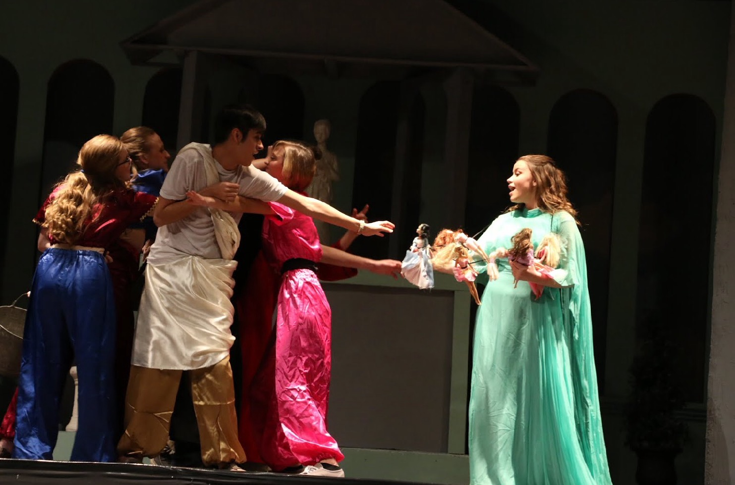 St. Edward's student cast of two years ago performing a play by Don Zolidis.