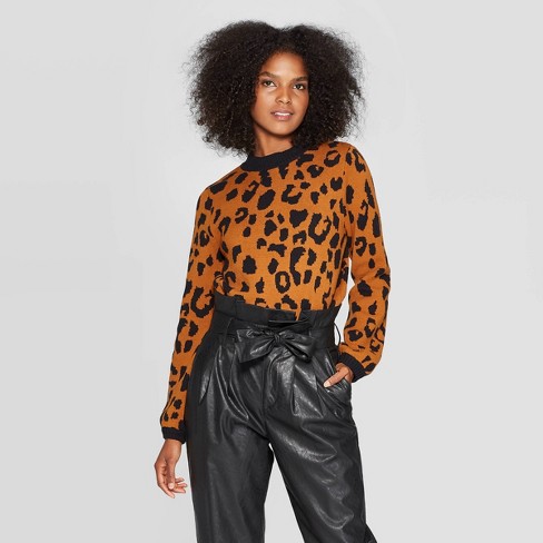 Womens Leopard Print Crewneck Pullover Sweater - Who What Wear; Available on Target.com