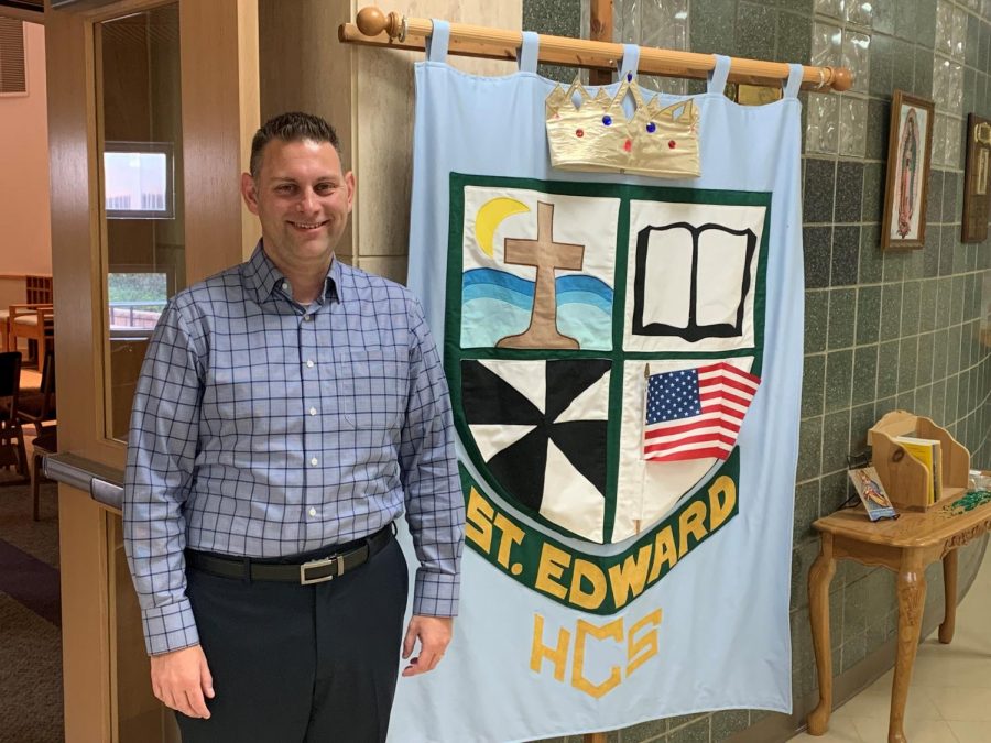 Mr. Tekampe is enjoying his first month as the new principal at St. Edward.