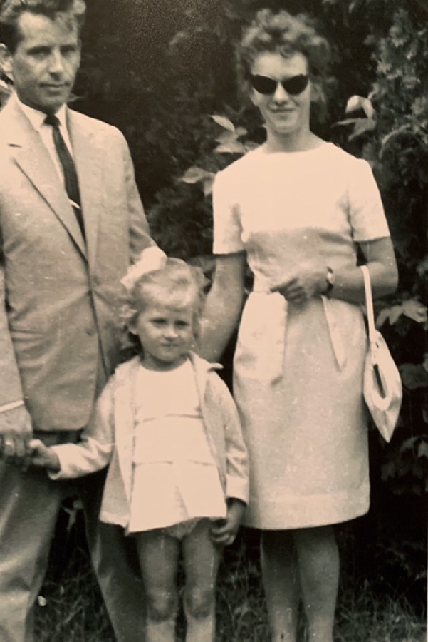 My mother and her parents in Poland 