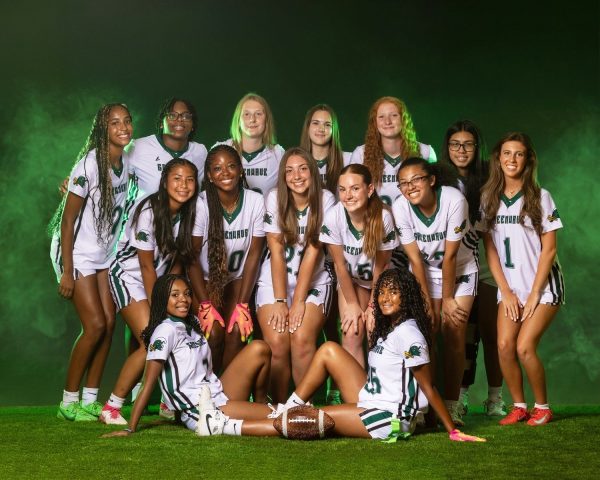 The first girls flag football team. 

(Courtesy of Higher Focus Photography)